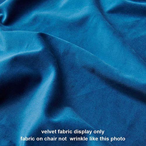 ZHAS Velvet Dinning Chair, Arm Club Accent Mid-Back Support Modern Leisure Upholstered Chair with Gold Plating Legs Blue Reception Room Living Room Leisure Chairs (Color : Blue-1)