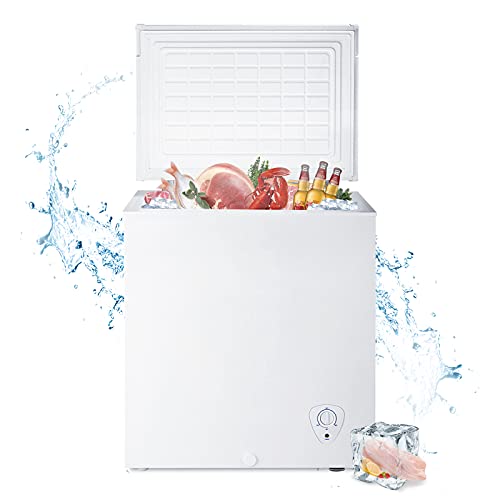 Smad Chest Freezer 5 cu ft Mechanical Control with Removable Basket Top Open Door Deep Freezer, 6.8℉ to -4℉, Free Standing, White