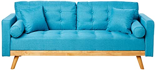 Divano Roma Furniture Madison Sofas, Light Blue