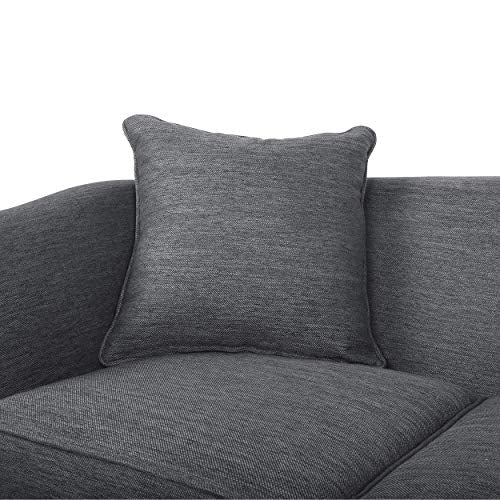 Christopher Knight Home Austell 3 Seater Sofa, Charcoal + Dark Brown