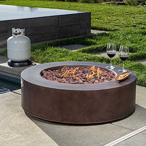 Propane Fire Pit - Outdoor Patio - Fire Pit Table - Stainless Steel Burner Patio Heater with Lava Rocks and Cover - 42