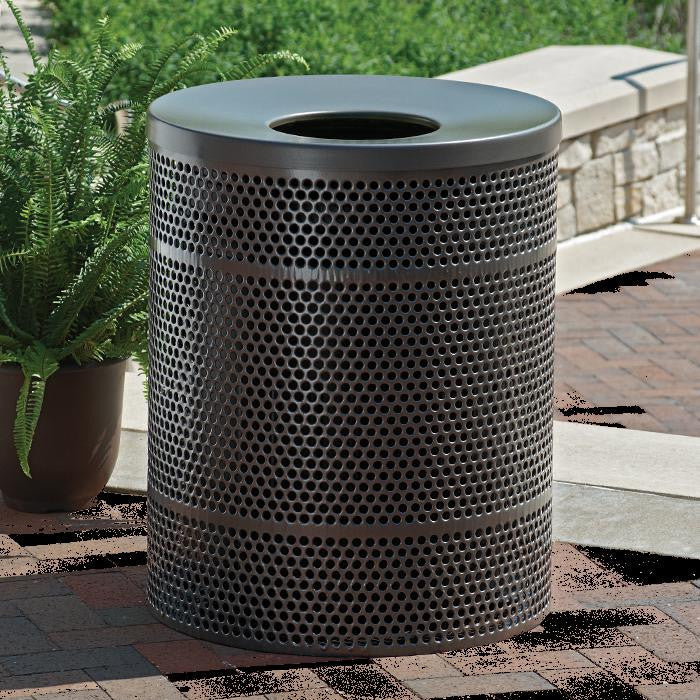 Rally 32 Gallon Trash Receptacle, Contour Top