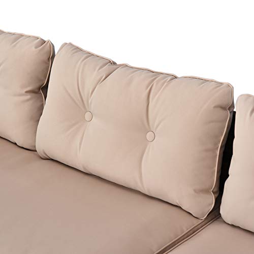 Outsunny 3-Piece Rattan Patio Furniture Sofa Set Conversation Set, Sectional Lounge Chaise Cushioned for Garden Poolside or Porch Lounging, Brown