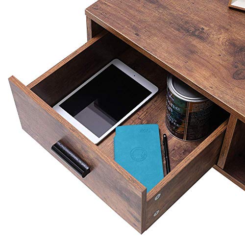 IWELL Mid Century Living Room Table Set of 3, Accent Furniture from Entryway to Living Room & Bedroom, Rustic Brown