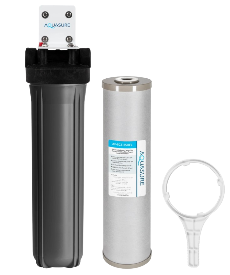 Aquasure AS-FL-25SCZ Fortitude V2 Series Large Size High Flow Whole House Sediment/Carbon/Zinc Triple Purpose Water Filtration System New