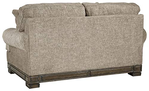 Signature Design by Ashley Einsgrove New Traditional Upholstered Loveseat with Nailhead Trim, Brown
