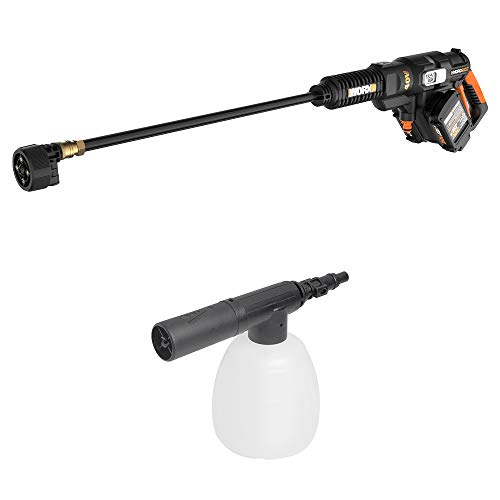 WORX WG644 40V Power Share Hydroshot Portable Power Cleaner (2x20V Batteries) with Acc Hydroshot Soap Mixture Container Bottle, 13.5 oz