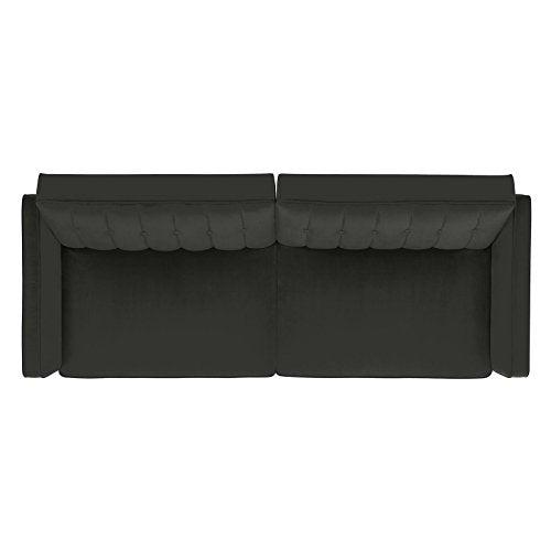 DHP Pin Velvet Convertible Sleeper Sofa in Gray