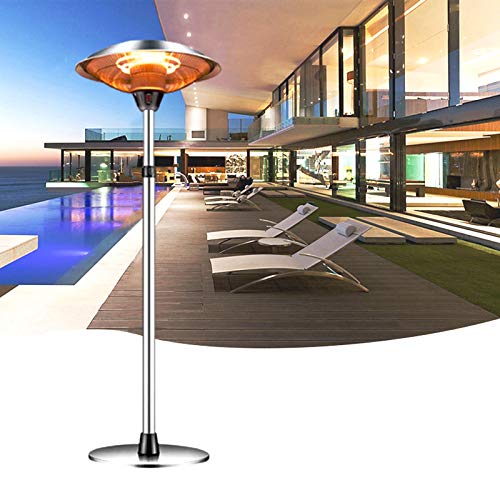 Awolf Outdoor Heaters for Patio Electric Only, 3 Heat Settings Waterproof Infrared Heater for Indoor Outdoor Courtyard Garden Use, Overheat Protection, Tip-Over Shut Off