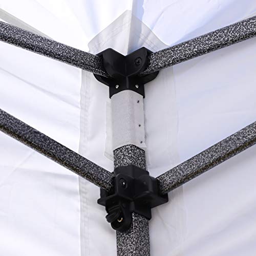 Outsunny 10' x 15' Heavy Duty Pop Up Canopy Gazebo with 3-Level Adjustable Height, Wheeled Roller Bag, UV Fighting Roof, White