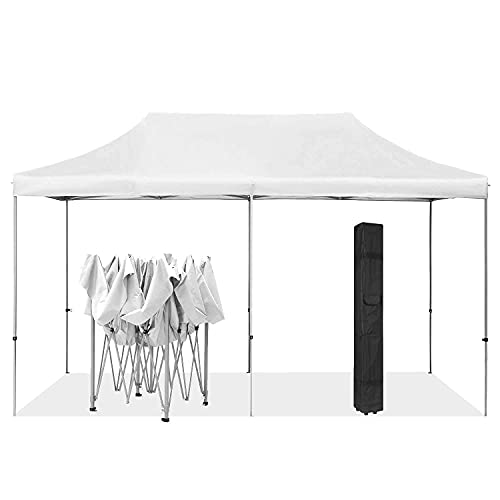 HYD-Parts Outdoor Patio 10x20 Ft Pop up Canopy Tent Gazebo for Beach Party Wedding (10x20 Ft, White)