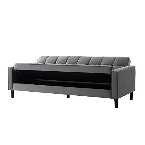 Loft Lyfe Velvet Sofa Bed - Grey | Design: James | Convertible | Tufted | 85