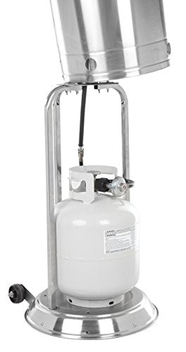 Fire Sense Stainless Steel Pro Series Patio Heater with Wheels | Uses 20 Pound Propane Tank | 46,000 BTU Output | Weighted Base | Portable Outdoor Heat Lamp