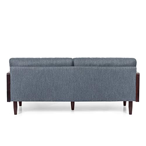 Christopher Knight Home Monture Sofas, Charcoal + Dark Walnut