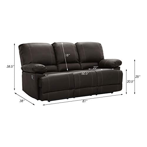 Lexicon Randolph Faux Leather Double Reclining Dropdown Table Sofas, 81