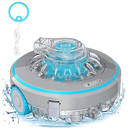 Bigzzia Cordless Robotic Pool Cleaner Powerful Suction 4000mAh Rechargeable Battery IPX8 Waterproof, Built-in Water Sensor Automatic Technology for In-Ground/Above Ground Swimming Pool