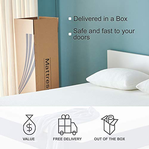 Jingxun King Mattress 14-Inch Memory Foam Mattress in a Box Breathable Comfortable Medium-Firm with CertiPUR-US Foam 74”X80“X14”