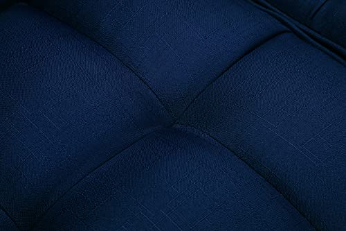 ZUSHULE Loveseats Sofa Sleeper for Living Room - with Comfy Futon Sofa Bed, Comfortable Linen Fabric with High Density Foam Couch and Adjustable Back for Small Space, Apartment, Condo (Dark Blue)