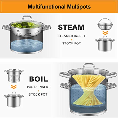 Duxtop Professional Stainless Steel Pots and Pans Set, 17PC Induction Cookware Set, Impact-bonded Technology