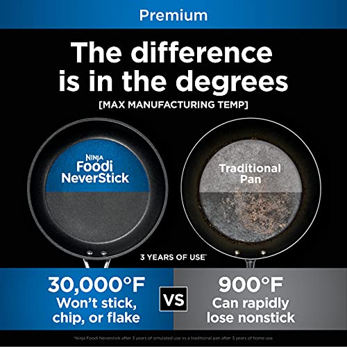 Ninja Foodi NeverStick Premium Hard-Anodized 12-Piece Cookware Set, nonstick, durable, oven safe to 500°F, slate grey, C39800