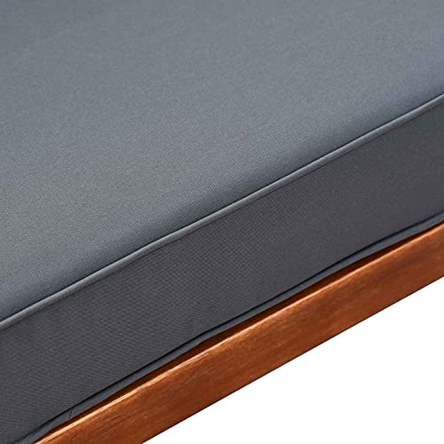 Outsunny 4 Piece Solid Acacia Wood Conversation Set Outdoor Patio Furniture Chat Set w/Armchairs, Loveseat, Center Coffee Table & Cushions Teak/Grey