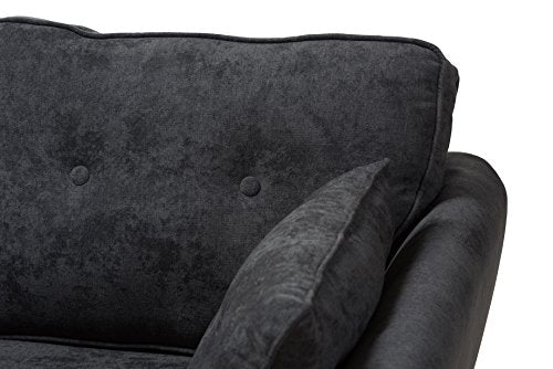 Baxton Studio Manuela Loveseat, Dark Grey
