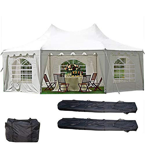 DELTA Canopies 29'x21' Decagonal Wedding Party Tent Canopy Gazebo Heavy Duty Water Resistant White