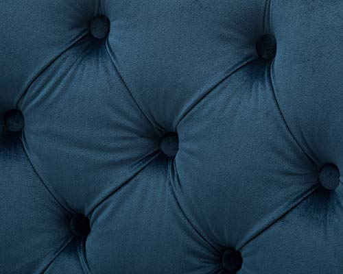 Chairus Velvet Dining Chairs Upholstered, Elegant Tufted Chair with Nailed Trim Set of 2 - Navy Blue