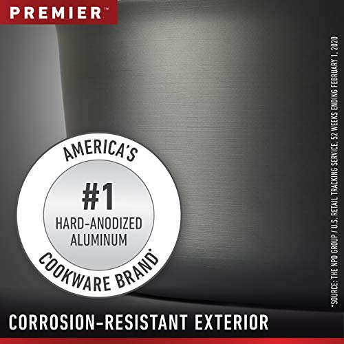 Calphalon Premier Hard-Anodized Nonstick 11-Piece Cookware Set, Black