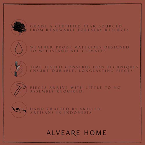 Alveare Home San Quentin Outdoor Teak Umbrella, Navy