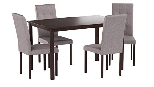 Baxton Studio Andrew 5PC Grey 9-Grids Dining Set, Gray