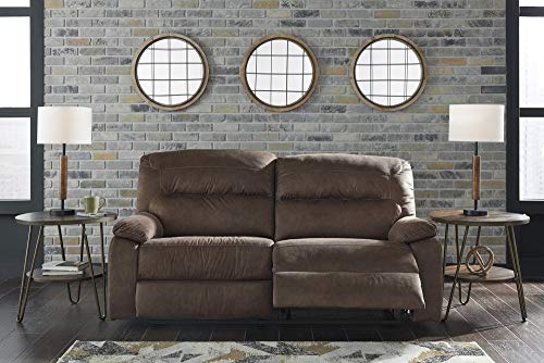 Signature Design by Ashley Bolzano Faux Leather Upholstered 2 Seat Manual Reclining Sofa, Brown