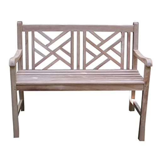 TITAN GREAT OUTDOORS Grade A Teak Cross Bench 47 in. Patio Solid Wood