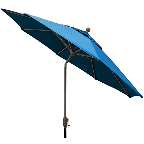Comfort Classics Inc. Sunbrella Outdoor 9Ft. Aluminum Market Umbrella in Pacific Blue Made in USA
