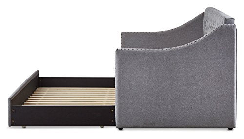 Homelegance Tulney Fabric Upholstered Daybed with Trundle, Twin, Gray
