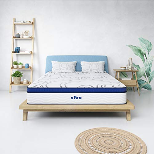 Vibe Quilted Gel Memory Foam and Innerspring Hybrid Pillow Top 12-Inch Mattress | CertiPUR-US Certified | Bed-in-a-Box King