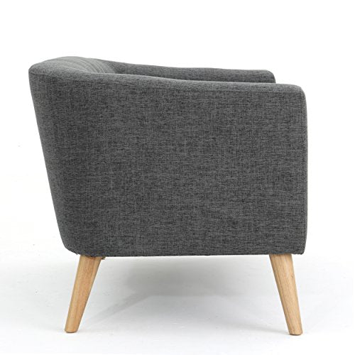 Christopher Knight Home Bridie Mid-Century Modern Loveseat, Grey Fabric