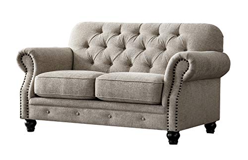 Acanva Luxury Chesterfield Chenille Diamond Tufted Living Room Sofa, 67