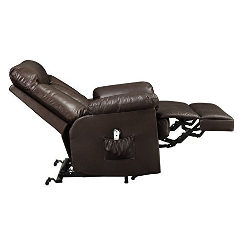 Domesis Renu Leather Power Lift Chair Recliner, Brown