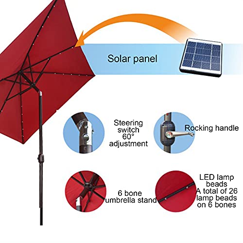 Cantilever Banana Parasol,Overhanging Garden Parasols Umbrella,Premium Hanging Patio Umbrella,with Solar Light,with Water Injection Base,Adjustable Direction,23 Meters,Red