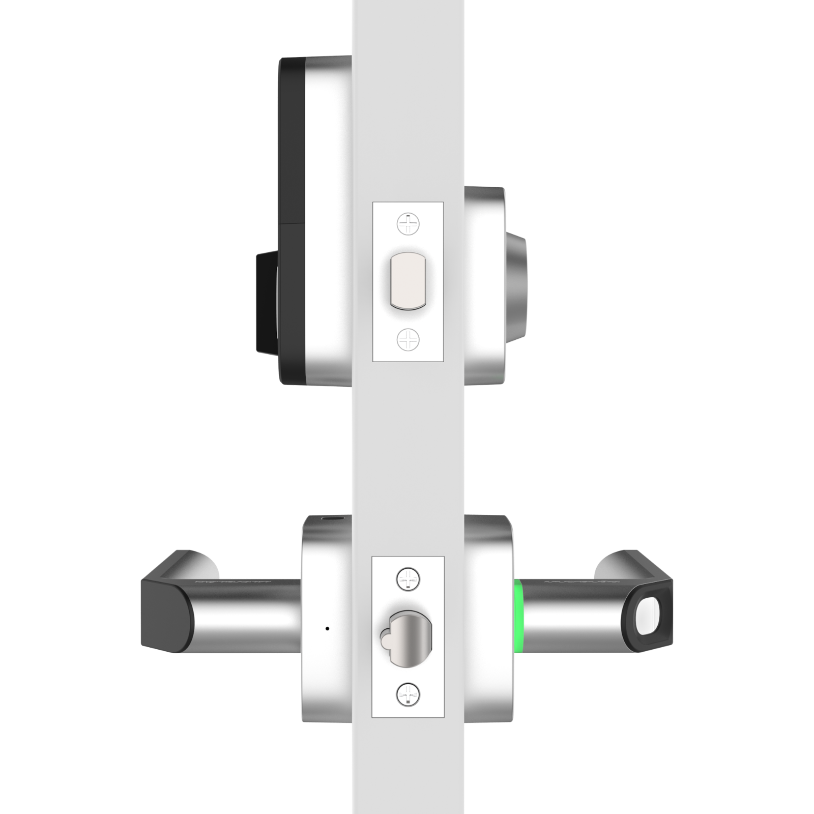 U-Tec COMBO Bluetooth Enabled Fingerprint and Key Fob Two-Point Smart Lock in Satin Nickel New