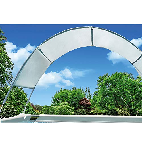 Intex 28207EH 10 Feet x 30 Inch Metal Frame Outdoor Backyard Above Ground Circular Beachside Swimming Pool with Filter Pump and Protective Canopy