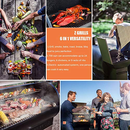 Z GRILLS Wood Pellets Smoker,8-in-1 Outdoor Smoker Grill with 1000 SQIN 20LB Hopper(ZPG-10002E)Stainless