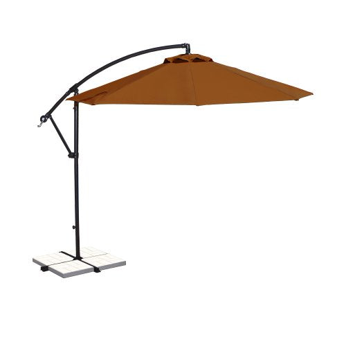 Island Umbrella NU6400TS Santiago Octagonal Cantilever Umbrella, 10', Terra Cotta Sunbrella