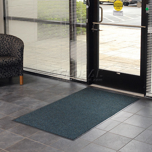 Deep Cleaning Ribbed 6 Foot Wide Roll Entrance Mat Blue