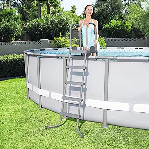 ZRB Portable Ground Swimming Pool, Swimming Pool Ladder/Deluxe Pool Ladder-Non-Slip Steps,Steel Structure,Suitable for Pools Up to 132cm High