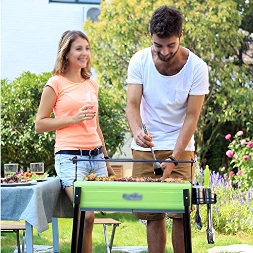 TBUDAR Barbecue Grill Outdoor Charcoal Grill Home for More Than 5 People Barbecue Field Barbecue Portable BBQ Grill (Color : Green)