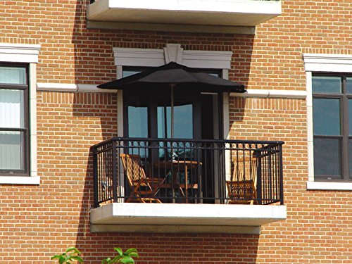 Blue Star Group Off-The-Wall Brella Sunbrella Half Umbrella, 7.5'-Width, Antique Beige