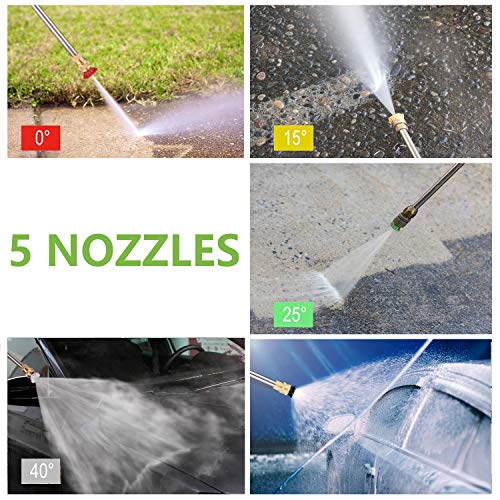 TEANDE 4200PSI Gas Pressure Washer 2.8GPM Power Washer Gas Powered with 25ft High-Pressure Hose, 5 Nozzles, Foam Spray Can (Black)