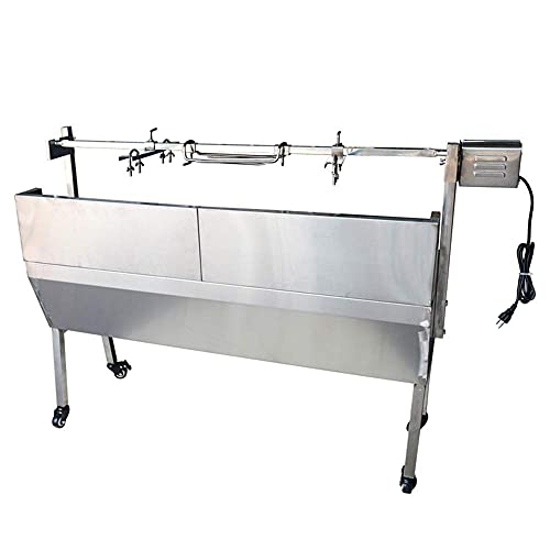 HayWHNKN Stainless Steel Rotisserie Grill Roaster BBQ Pig Lamb Goat Chicken Spit Roaster Rotisserie Grill for Garden Patio Outdoor Cooking Party (46 inches)